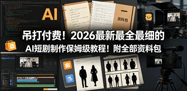 deccf64e40cae42492851674a16cb06a.jpeg 吊打付费!2026最新最全最细的AI短剧制作保姆级教程!附全部资料包