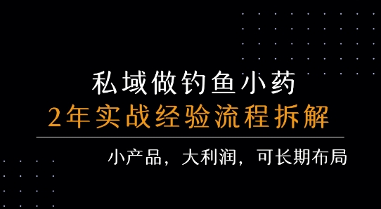 私域做钓鱼小药 每单利润3张+ 详细流程拆解-鼎铸网