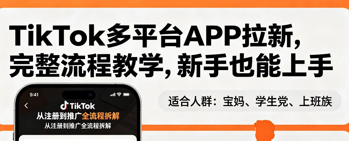 TikTok多平台APP拉新，完整流程教学，新手也能上手，轻松出海搞美金-鼎铸网