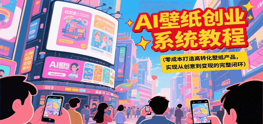 AI壁纸创业系统教程，零成本打造高转化壁纸产品，实现从创意到变现的完整闭环-鼎铸网