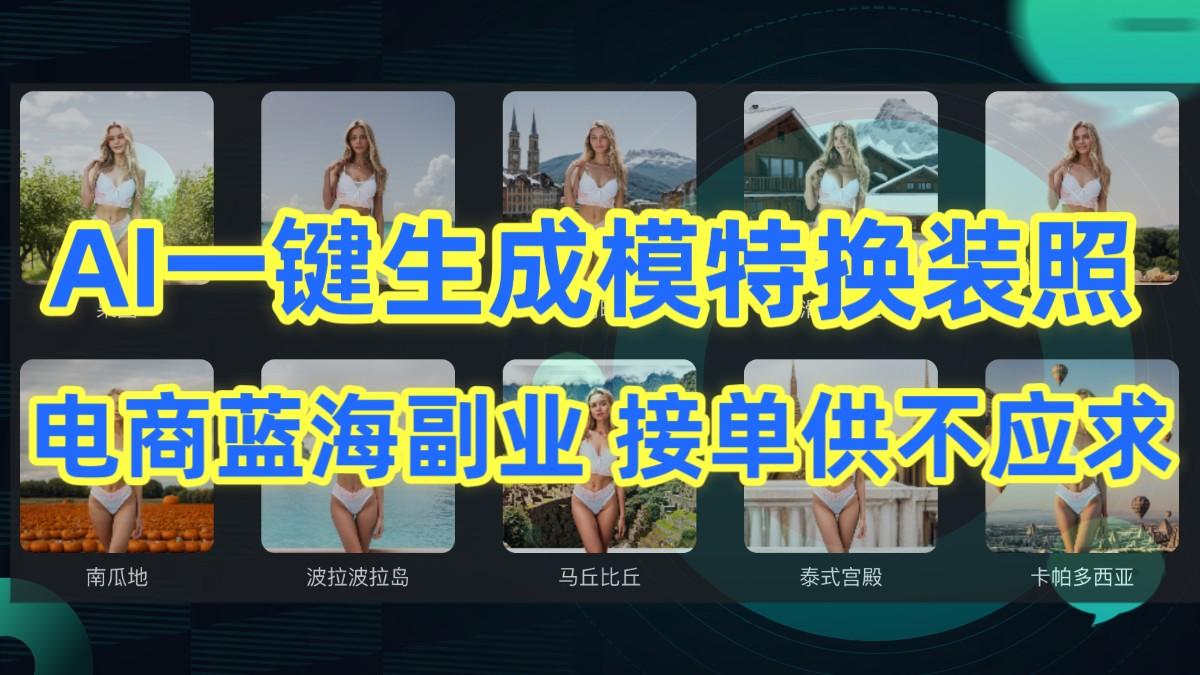 AI制作一键生成模特换装照，电商蓝海副业，接单供不应求-鼎铸网