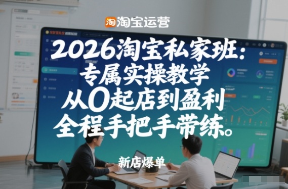 2026淘宝私家班：专属实操教学，从0起店到盈利，全程手把手带练(更新26年2月)-鼎铸网