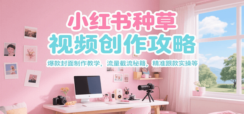 小红书种草视频创作攻略，爆款封面制作教学 ，流量截流秘籍 ，精准跟款实操等-鼎铸网