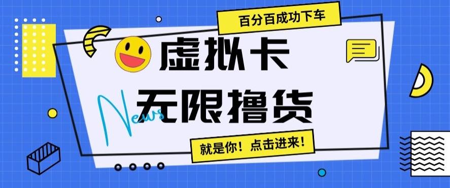 虚拟卡无限撸货，百分百成功下车【仅揭秘】-鼎铸网