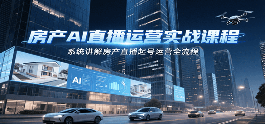 房产AI直播运营实战课程，系统讲解房产直播起号运营全流程-鼎铸网