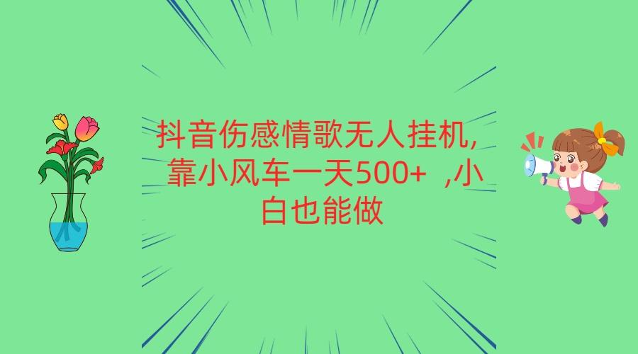 抖音伤感情歌无人挂机 靠小风车一天500+ 小白也能做-鼎铸网
