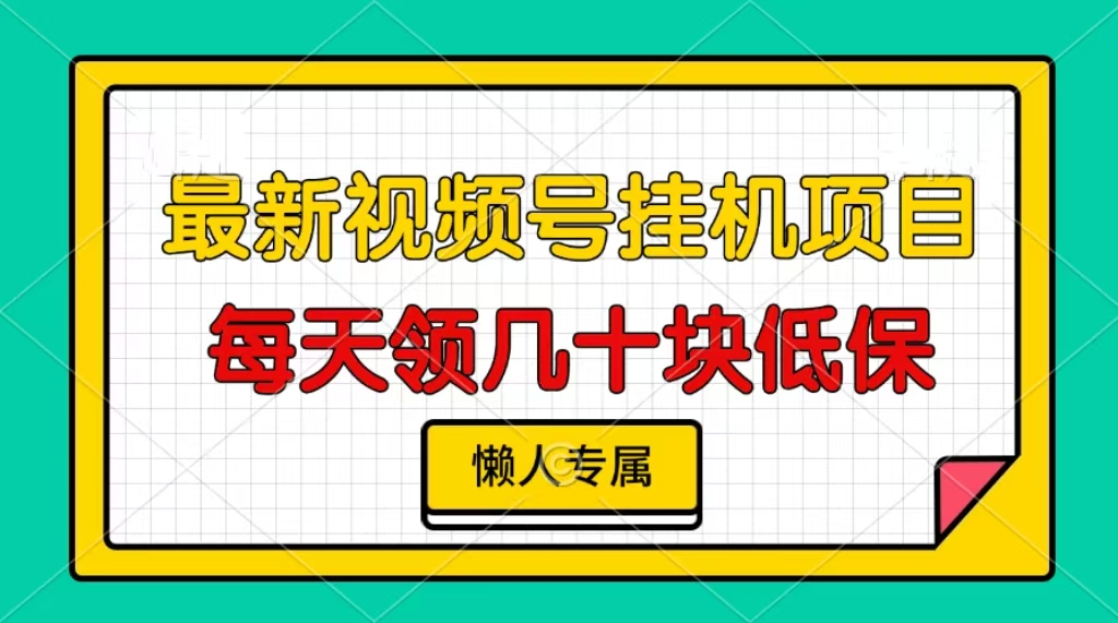 视频号挂机项目，每天几十块低保，懒人专属-鼎铸网