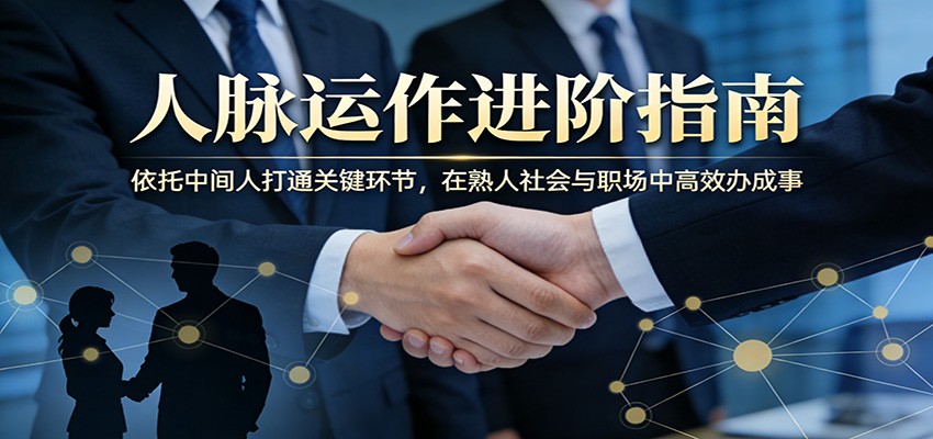 付费文章：人脉运作进阶指南，依托中间人打通关键环节，在熟人社会与职场中高效办成事-鼎铸网