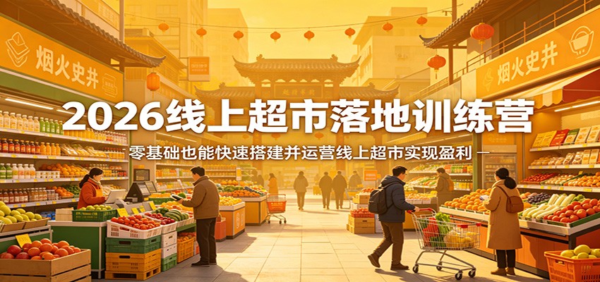 2026线上超市落地训练营，零基础也能快速搭建并运营线上超市实现盈利-鼎铸网