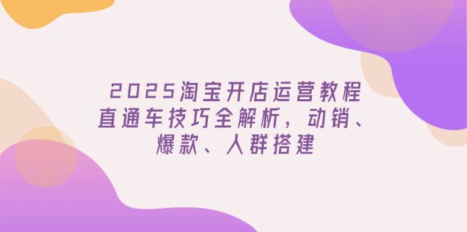 2025淘宝开店运营教程更新，直通车技巧全解析，动销、爆款、人群搭建-鼎铸网
