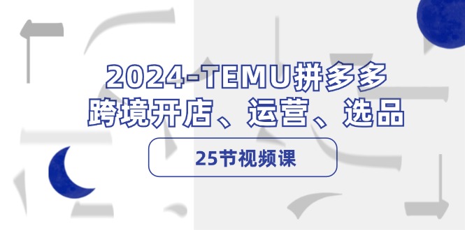 2024-TEMU拼多多·跨境开店、运营、选品(25节视频课-鼎铸网