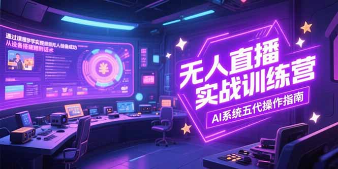 无人直播实操训练营，从设备搭建到话术，AI系统五代操作指南(7月更新-鼎铸网
