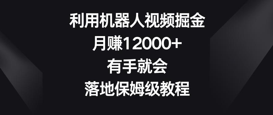 利用机器人视频掘金，月赚12000+，有手就会，落地保姆级教程【揭秘】-鼎铸网