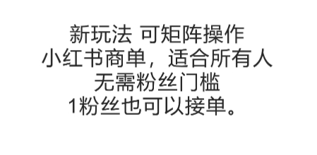 可矩阵操作，小红书商单新玩法，适合所有人，无需粉丝门槛，1粉丝也可以接单-鼎铸网