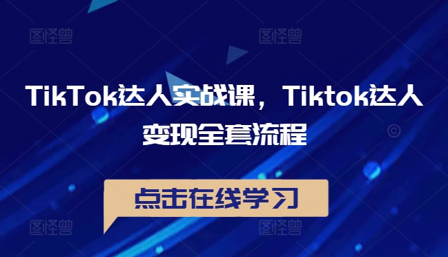 TikTok达人实战课，Tiktok达人变现全套流程-鼎铸网