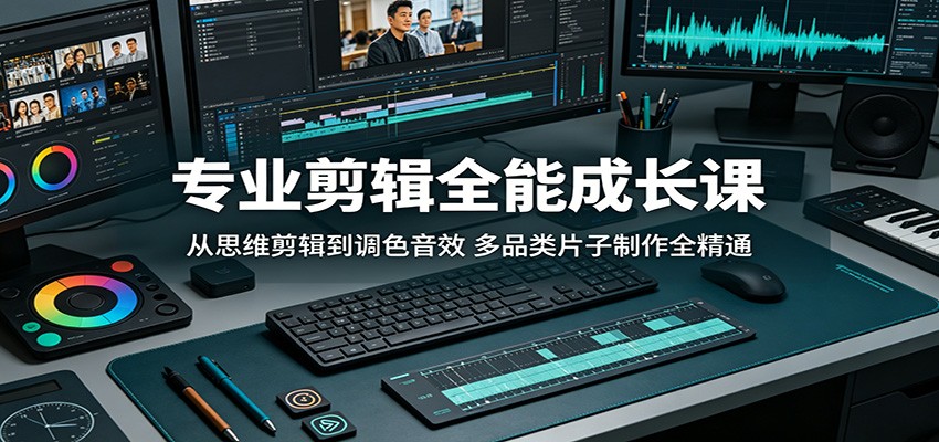 专业剪辑全能成长课：从思维剪辑到调色音效，多品类片子制作全精通-鼎铸网
