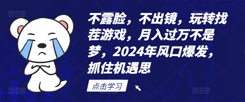 不露脸，不出镜，玩转找茬游戏，月入过万不是梦，2024年风口爆发，抓住机遇【揭秘】-鼎铸网
