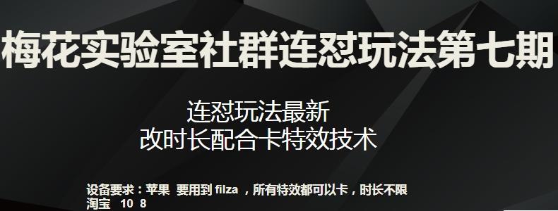 梅花实验室社群连怼玩法第七期，连怼玩法最新，改时长配合卡特效技术-鼎铸网
