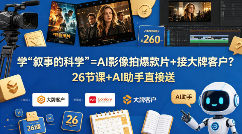 学《叙事的科学》=AI影像拍爆款片+接大牌客户？26节课+AI助手直接送【原创双语字幕】-鼎铸网