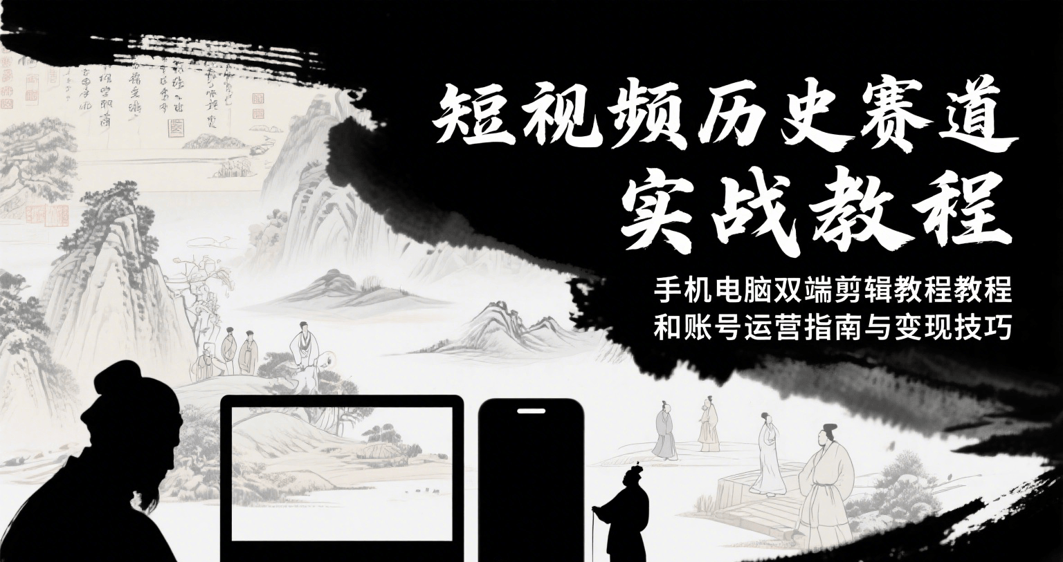短视频历史赛道实战教程，手机电脑双端剪辑教程和账号运营指南与变现技巧-鼎铸网