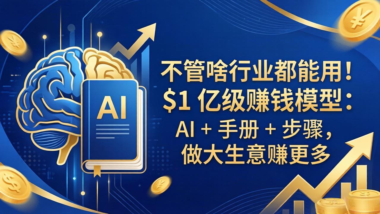 不管啥行业都能用！$1 亿级赚钱模型：AI + 手册 + 步骤，做大生意赚更多-鼎铸网