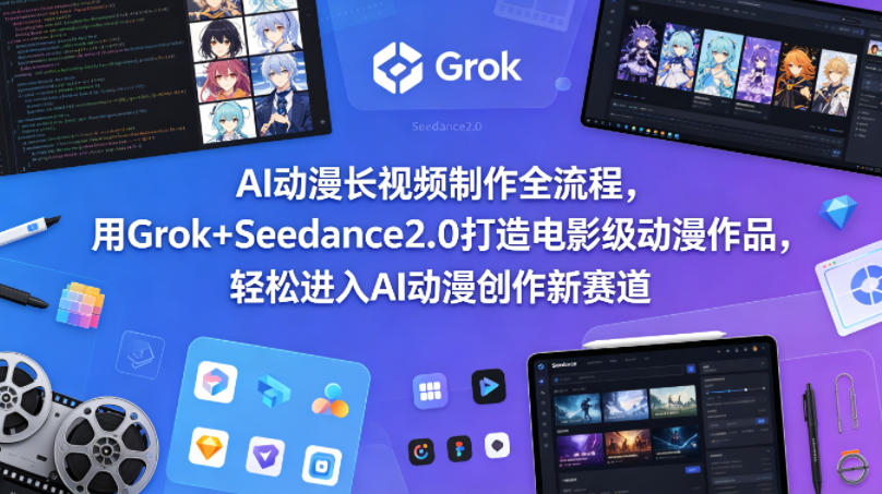 AI动漫长视频制作全流程，用Grok+Seedance2.0打造电影级动漫作品，轻松进入AI动漫创作新赛道-鼎铸网