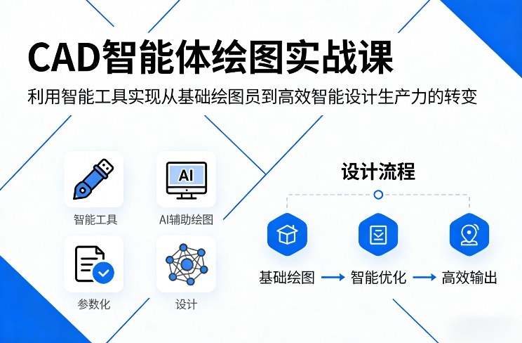 CAD智能体绘图实战课，利用智能工具，实现从基础绘图员到高效智能设计生产力的转变-鼎铸网