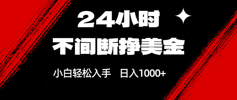 24小时不间断挣美金，小白轻松上手，日入1000+-鼎铸网