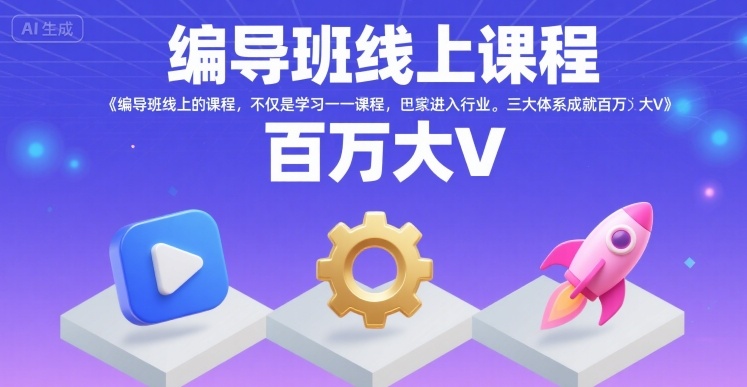 编导班线上课程，不仅是学习一门课程，更是进入一个行业，三大体系成就百万大V-鼎铸网
