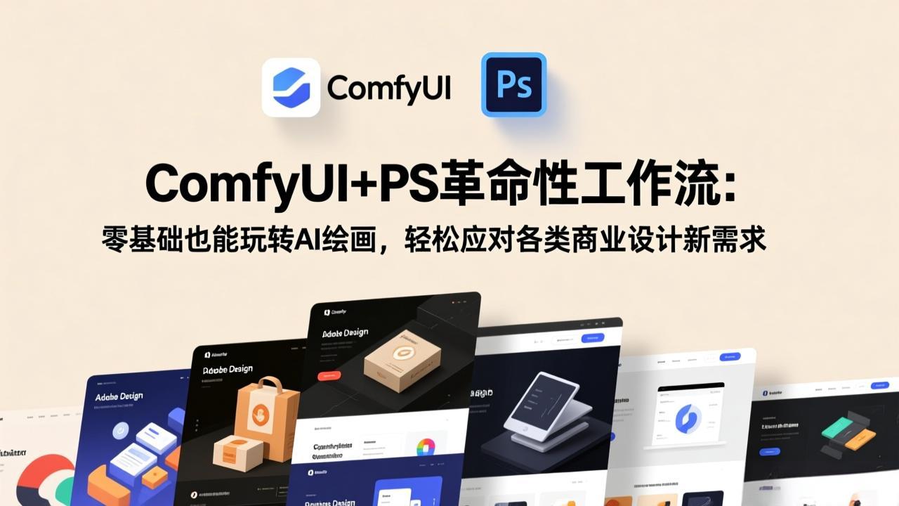 ComfyUI+PS革命性工作流：零基础也能玩转AI绘画，轻松应对各类商业设计新需求-鼎铸网
