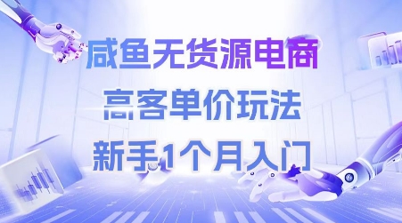 咸鱼无货源电商，高客单价玩法，新手1个月入门-鼎铸网