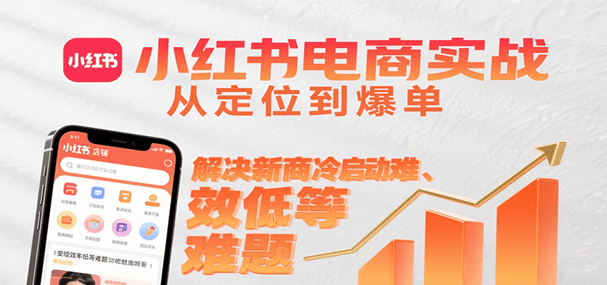 小红书电商实战，从定位到爆单解决新商冷启动难、变现效率低等难题-鼎铸网