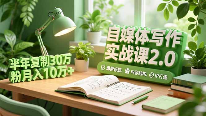 自媒体写作实战课2.0，爆款标题、内容结构、IP打造，半年复制30万粉月入10万+-鼎铸网