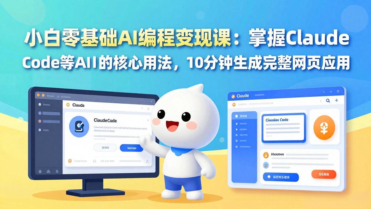 小白零基础AI编程变现课：掌握Claude Code等AI工具的核心用法，10分钟生成完整网页应用-鼎铸网