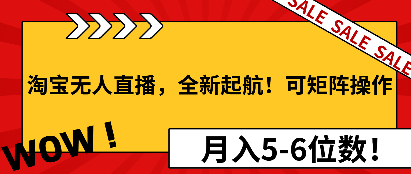 淘宝无人直播，全新起航！可矩阵操作，月入5-6位数！-鼎铸网
