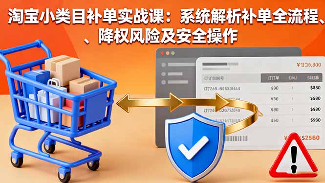 淘宝小类目补单实战课：系统解析补单全流程、降权风险及安全操作-鼎铸网