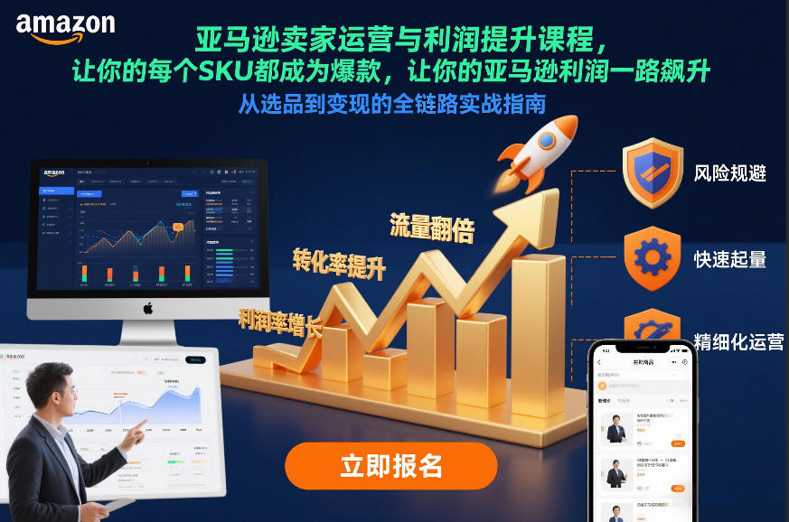 亚马逊卖家运营与利润提升课程，让你的每个SKU都成为爆款，让你的亚马逊利润一路飙升(更新12月)-鼎铸网