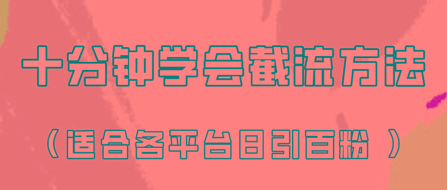 十分钟学会各大平台节流，矩阵日引几百创业粉(像素级教程)！-鼎铸网