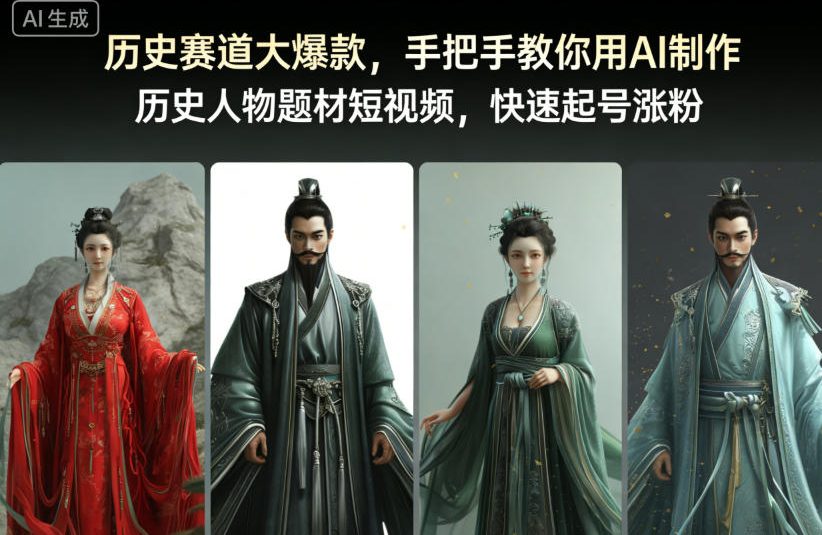 历史赛道大爆款，手把手教你用AI制作历史人物题材短视频，快速起号涨粉-鼎铸网