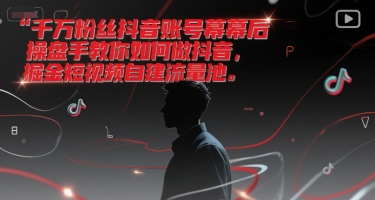 千万粉丝抖音账号幕后操盘手教你如何做抖音，掘金短视频自建流量池-鼎铸网