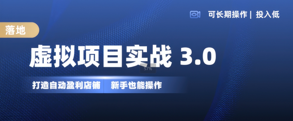 虚拟项目实战3.0，打造自动盈利店铺，可长期操作投入低，新手也能操作-鼎铸网