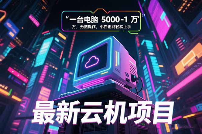 最新云机项目 一台电脑5000到10000 无脑操作小白也能轻松上手-鼎铸网