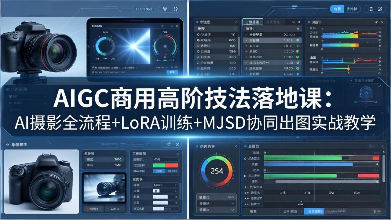 AIGC商用高阶技法落地课：AI摄影全流程+LoRA训练+MJSD协同出图实战教学-鼎铸网