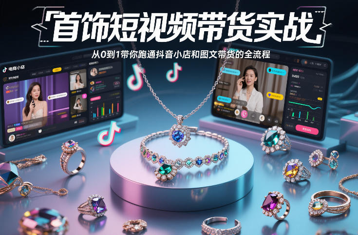 f3977d6b6b07f75f8d1ab2881170a278.jpeg 首饰短视频带货实战,从0到1带你跑通抖音小店和图文带货的全流程
