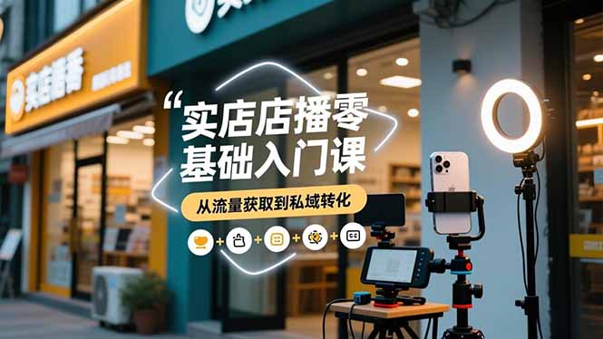 实体店播零基础入门课，实体店+短视频+直播+微信生态+私域社群，从流量获取到私域转化-鼎铸网