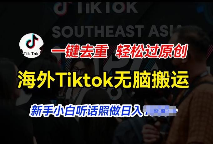 海外Tiktok短视频无脑搬运，一键去重轻松过原创，新手小白听话照做日入几张【揭秘】-鼎铸网