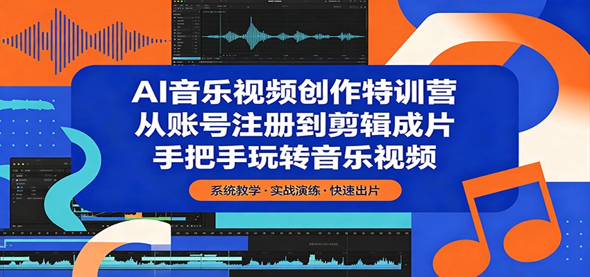 AI音乐视频创作特训营：从账号注册到剪辑成片，手把手玩转音乐视频-鼎铸网