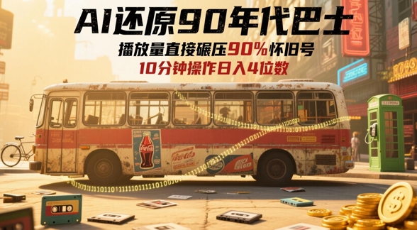 f69c9bc8a7a733785b4972f05cadef32.jpeg AI还原90年代巴士,一帧就让70后泪崩,播放量直接碾压90%怀旧号,每天操作十分钟,日入四位数