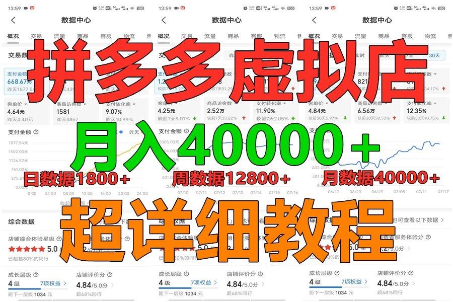 拼多多虚拟电商训练营月入40000+，全网最详细，你做你也行，暴利稳定长久-鼎铸网