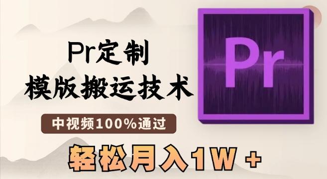 最新Pr定制模版搬运技术，中视频100%通过，几分钟一条视频，轻松月入1W＋【揭秘】-鼎铸网